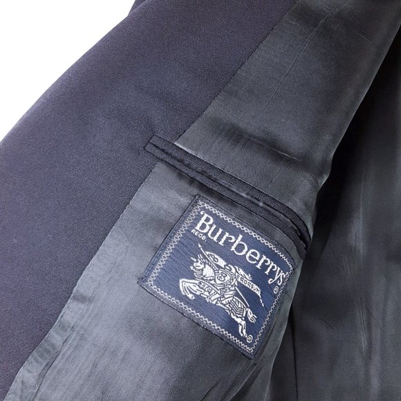 Burberry Vintage Mens Wool Blazer 42L Navy Blue - Picture 6 of 8